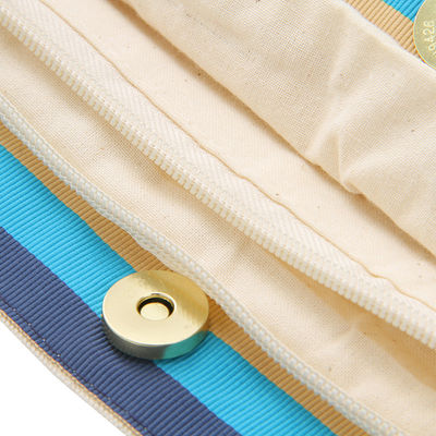 Natural Color SGS Silk Printing Zipper Cotton Canvas Bag