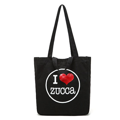 Full Color Printing Black 12oz Cotton Canvas Fabric Bag