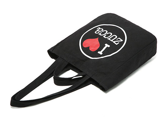 Full Color Printing Black 12oz Cotton Canvas Fabric Bag