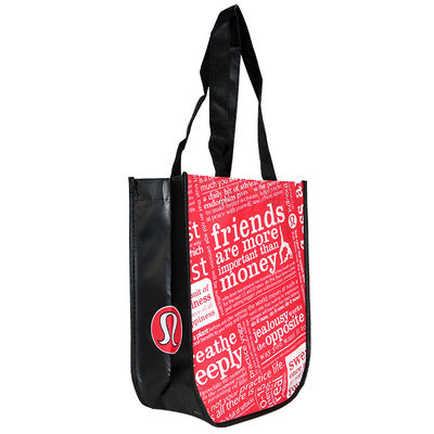 Red Laminated PP Handle Promotional Non Woven Packaging Bags