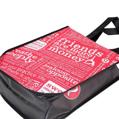 Red Laminated PP Handle Promotional Non Woven Packaging Bags