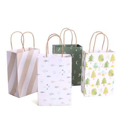 Recycled Twist Handle Full Color 150GSM Printed Kraft Paper Bags