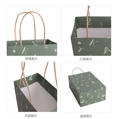 Recycled Twist Handle Full Color 150GSM Printed Kraft Paper Bags