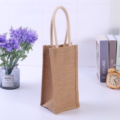 Natural Linen Jute Tote Wine Bottle Holder Bag
