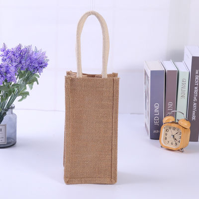 Natural Linen Jute Tote Wine Bottle Holder Bag