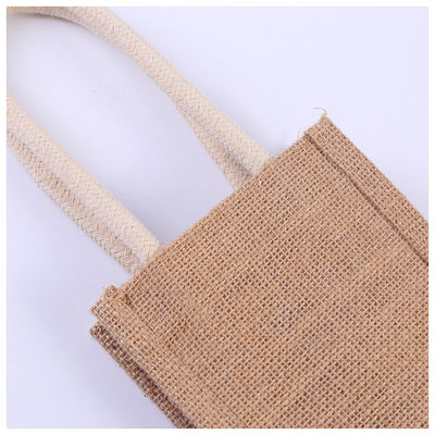 Natural Linen Jute Tote Wine Bottle Holder Bag