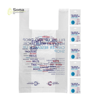 Full Color LDPE HDPE White Plastic Die Cut Shopping Bag