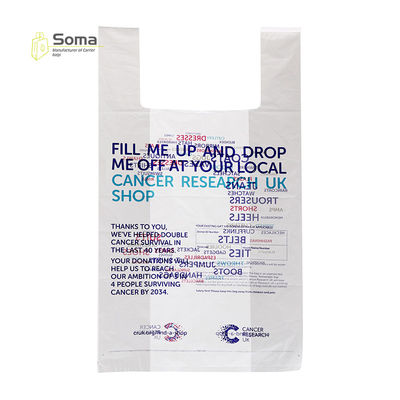 Printing Pattern Durable White Shopping Plastic T Shirt Bag