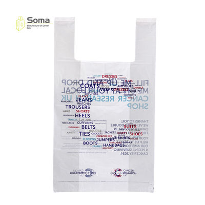 Printing Pattern Durable White Shopping Plastic T Shirt Bag