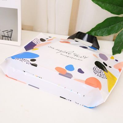 Logo Grocery Shopping Tote Plastic Soft Loop Handle Bag