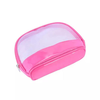 Travel Portable Pink Wash PU Transparent PVC Cosmetic Bag