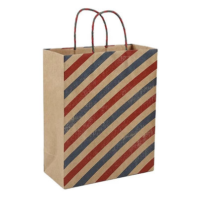 150GSM Twisted Handle Brown Printed Kraft Paper Bags