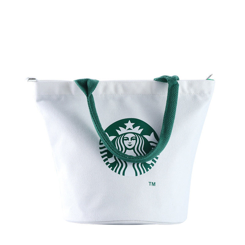 Promotional White Cylinder 12oz Canvas Cotton Tote Bags