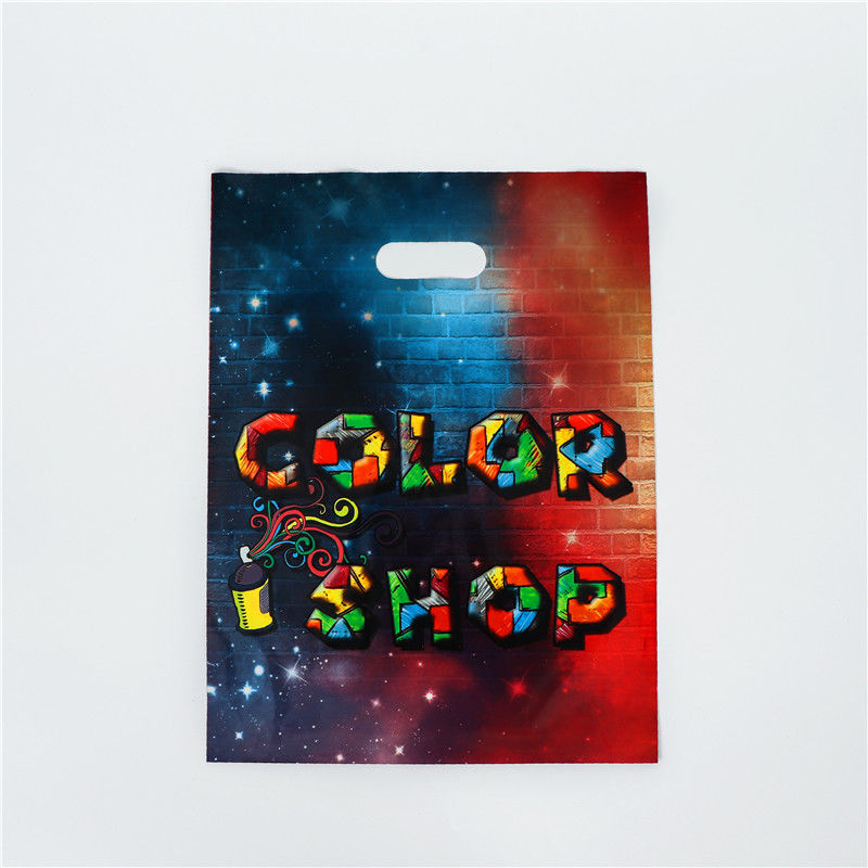 LDPE Die Cut Patch Handle Color Custom Printed Plastic Bag